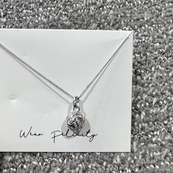 wear felicity Jewelry - NIB Silver Volleyball Necklace